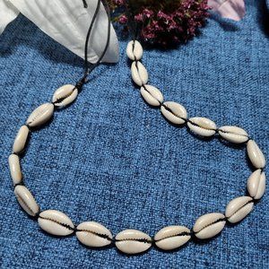 Corded Cowrie Shell Choker
